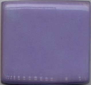 Square ceramic glaze sample in a soft lavender color, suitable for pottery and sculpture applications.