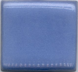Smooth square ceramic tile glazed in a soft blue color, showcasing the finish and texture of high-fired pottery.