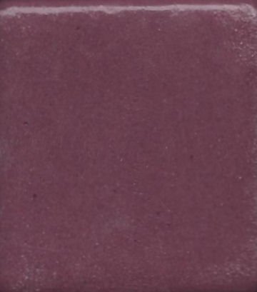 Swatch of a glossy, deep mauve ceramic glaze, showing a smooth finish ideal for pottery and decorative pieces.