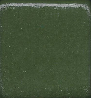 Dark green ceramic glaze sample, showcasing a glossy finish ideal for pottery and decorative ceramics applications.