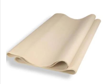 A rolled piece of beige ceramic canvas, ideal for sculpting and pottery projects at Georgies Ceramic & Clay Company.