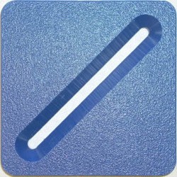 Blue rib roller tool for smoothing and shaping clay surfaces, essential for ceramic sculpting and pottery applications.
