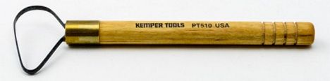 Kemper Tools PT510 ceramic ribbon tool with a wooden handle and metal loop for shaping and decorating clay.