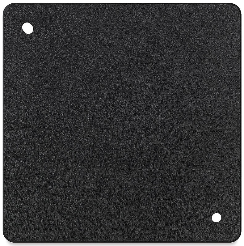 Black textured ceramic slab with two holes, ideal for pottery projects and sculpting at Georgies Ceramic & Clay Company.