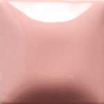 Glossy pink ceramic glaze sample ideal for pottery and sculpture finishing, showcasing a smooth and vibrant surface.
