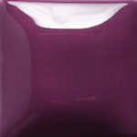 Glossy dark purple ceramic glaze sample square displaying a smooth finish, suitable for pottery and sculpture applications.