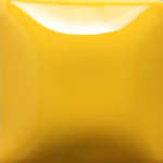 A glossy yellow ceramic glaze sample, showcasing a smooth surface ideal for pottery decoration and surface finishing.
