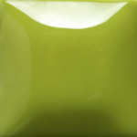 Glossy lime green ceramic glaze sample showcasing a smooth finish, ideal for pottery decorating and glazing techniques.