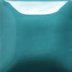 Teal ceramic glaze sample tile with a glossy finish, suitable for pottery and decorative ceramics at Georgies.