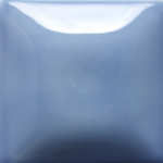 Smooth, glossy blue glaze sample tile from Georgies Ceramic & Clay Company, showcasing a clear, even finish.
