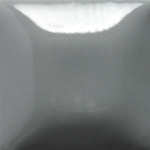 Gray glossy glaze sample, ideal for decorative pottery and ceramic projects, showcasing smooth application and finish.