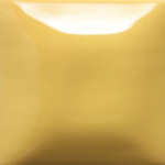 Glossy yellow glaze sample for pottery, showcasing a smooth finish ideal for ceramic decoration and studio use.