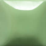 Glossy light green ceramic glaze sample, showcasing smooth texture ideal for pottery or decorative projects.