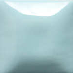 Light blue glossy ceramic glaze sample, ideal for pottery decoration and glazing techniques in the studio.