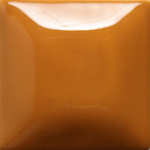 Glossy orange-brown ceramic glaze sample, ideal for pottery decoration and glazing techniques.