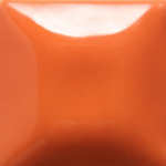 Glazed orange ceramic tile with a smooth, shiny surface, ideal for decorative pottery or sculptural applications.