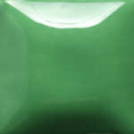 Glossy green ceramic glaze sample tile showcasing a smooth finish, ideal for pottery and decorative applications.