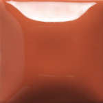 Smooth, glossy terracotta glaze sample tile, ideal for ceramic pottery and sculpture finishes.