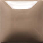 A glossy brown ceramic glaze sample tile showcasing a smooth surface suitable for pottery and sculpture applications.