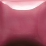 Glossy pink ceramic glaze sample swatch, showcasing a vibrant finish suitable for pottery decoration.