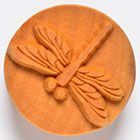 Carved clay stamp with a dragonfly and leaves, ideal for decorating pottery and ceramics at Georgies Ceramic & Clay Company.