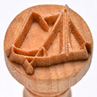 Wooden stamp featuring a geometric design, ideal for decorating pottery and clay projects at Georgies Ceramic & Clay Company.