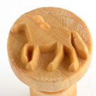 Wooden stamp featuring a textured horse design, ideal for decorating pottery or clay surfaces in ceramics projects.