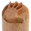 Wooden hand-shaped stamp for clay decorating, used in pottery to create textured designs in ceramics.