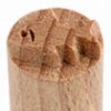 Wooden pottery rib tool with a textured end for shaping clay in ceramics and pottery projects. Ideal for sculpting and detail work.
