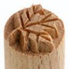 Wooden texture stamp featuring a leaf design, used for decorating ceramics and pottery surfaces at Georgies Ceramic & Clay Company.