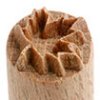 Wooden carving tool with a textured, star-shaped design used for decorating clay and pottery surfaces at Georgies Ceramic & Clay Company.