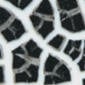 Close-up of a black and white crackle glaze suitable for pottery, showcasing intricate fine lines and texture.