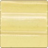 Glossy, light yellow glaze sample, ideal for ceramic pottery and decorative applications in studio projects.