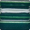 Dark teal ceramic glaze sample with white and green stripes, showcasing potential color variations for pottery decoration.