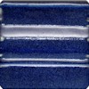 Dark blue ceramic glaze sample featuring glossy finish with vertical white stripes, ideal for pottery decoration.