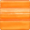 Textured orange ceramic glaze sample suitable for pottery decoration and sculpting, showcasing a vibrant color.