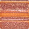 Color swatch of Spectrum Opaque Glaze in a brown and orange layered texture, ideal for pottery and ceramic decoration.
