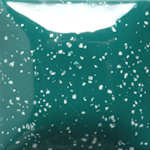 Teal ceramic glaze with white speckles, ideal for pottery and decorative finishes in ceramics and sculpture projects.