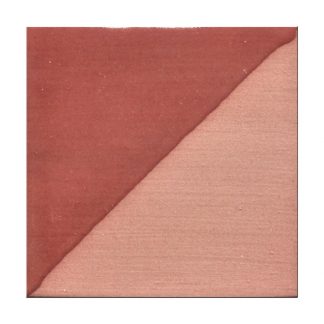 Color swatch showing a clay surface with a rich red-brown tone on one side and a lighter peach hue on the other, ideal for pottery.