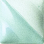 A square tile showcasing a smooth, glossy glaze in teal and light green hues, ideal for ceramic pottery decoration.