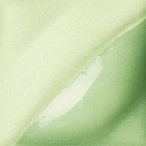 Light green liquid glaze with a glossy finish, showcasing smooth texture perfect for decorating ceramics or pottery.