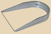 Stainless steel ribbon tool for shaping and carving clay in pottery, featuring a curved blade for precise detailing.