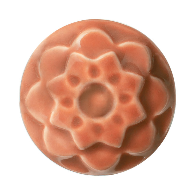 Ceramic flower-shaped mold in terracotta color, ideal for pottery casting and sculptural decoration.