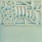 Ceramic texture sample showing intricate designs and a light blue glaze, ideal for pottery and sculpture decoration.