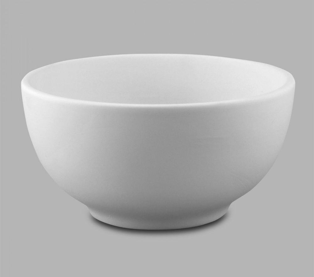White ceramic bowl with smooth surface, ideal for glazing or sculpting projects at Georgies Ceramic & Clay Company.