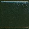 Smooth, dark green ceramic glaze sample displaying a glossy finish, ideal for pottery and decorative projects.