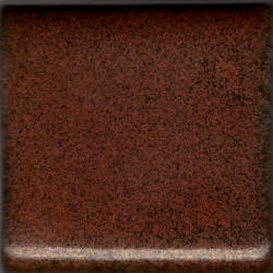 Deep red-brown ceramic glaze swatch showcasing a speckled surface texture, ideal for pottery and sculptural applications.