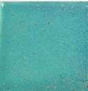 Smooth turquoise glaze sample with shimmering specks, ideal for ceramic decorating or glaze testing in pottery projects.