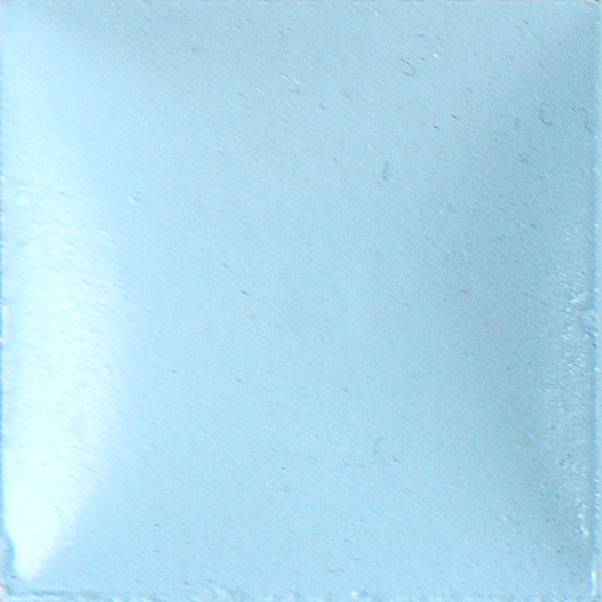 Light blue ceramic glaze sample tile, showcasing a smooth, glossy finish suitable for pottery and sculptures.