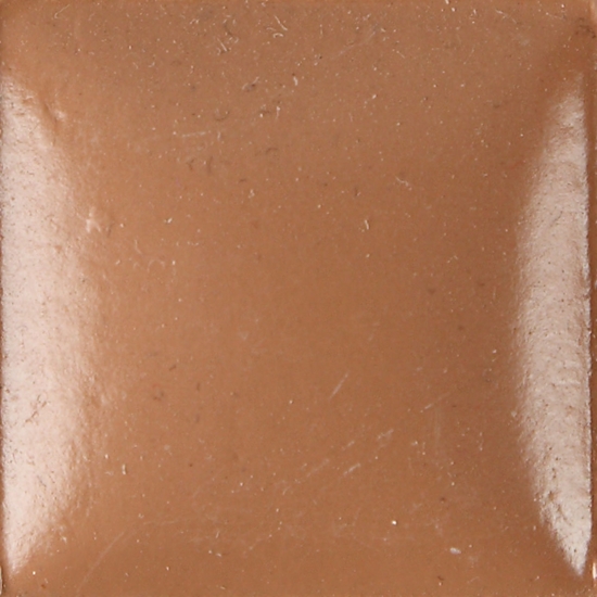 Brown ceramic glaze sample square, showcasing a glossy finish ideal for pottery and sculptural applications.